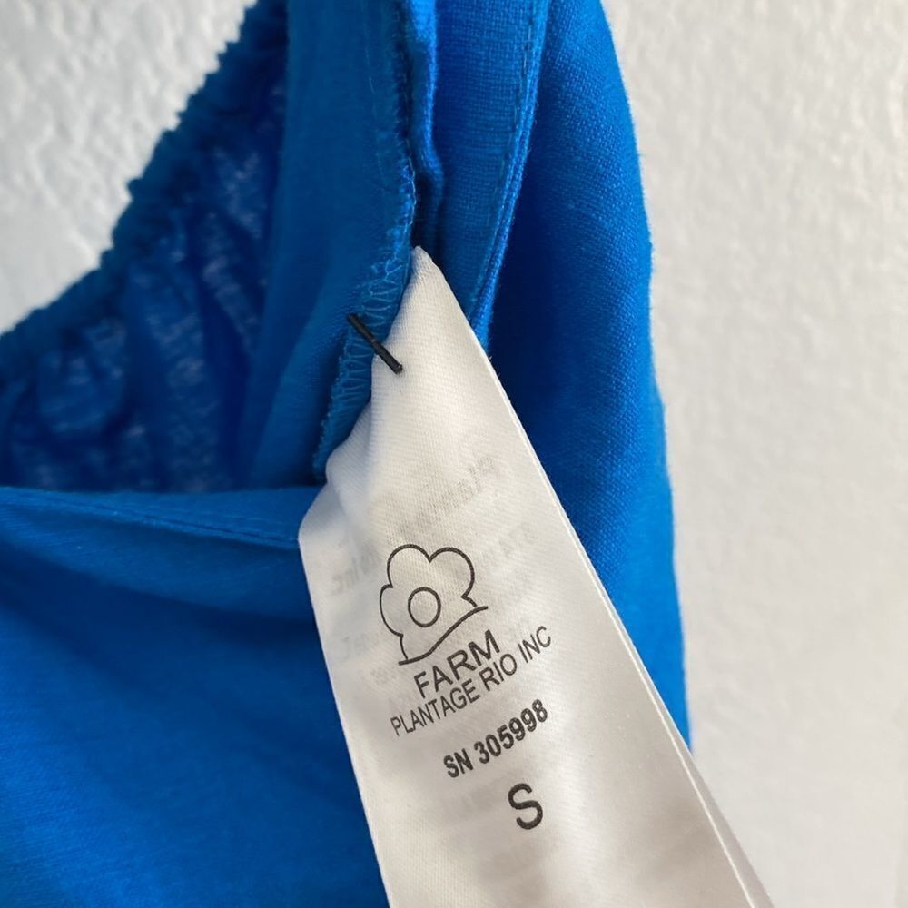 Farm Rio  Blue Tie Knot Midi Dress Small - Picture 9 of 10